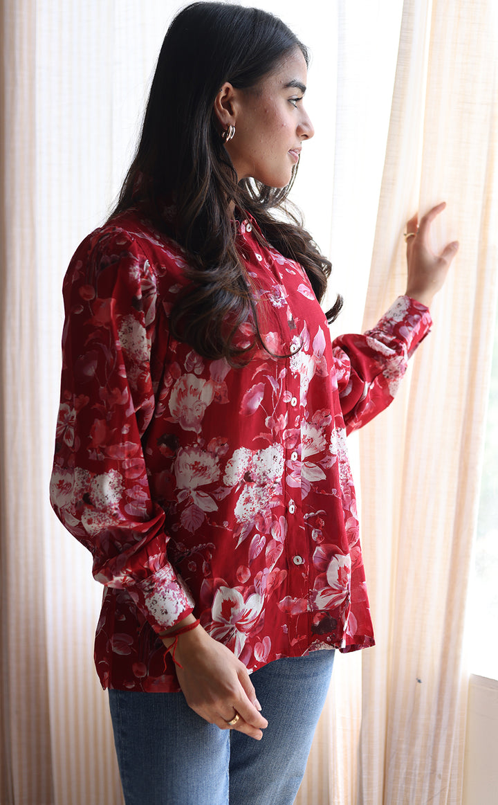 Crimson Bloom Shirt
