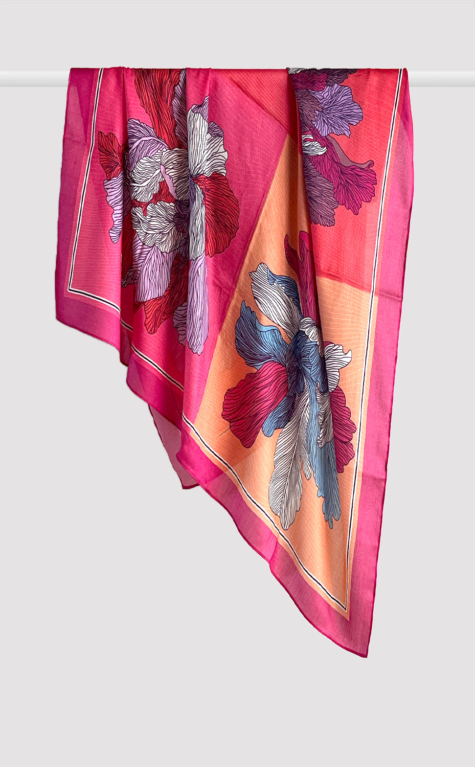 Fuchsia Bloom Silk Scarf
