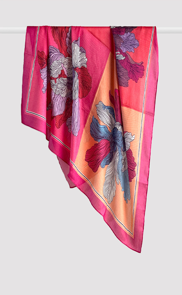 Fuchsia Bloom Silk Scarf
