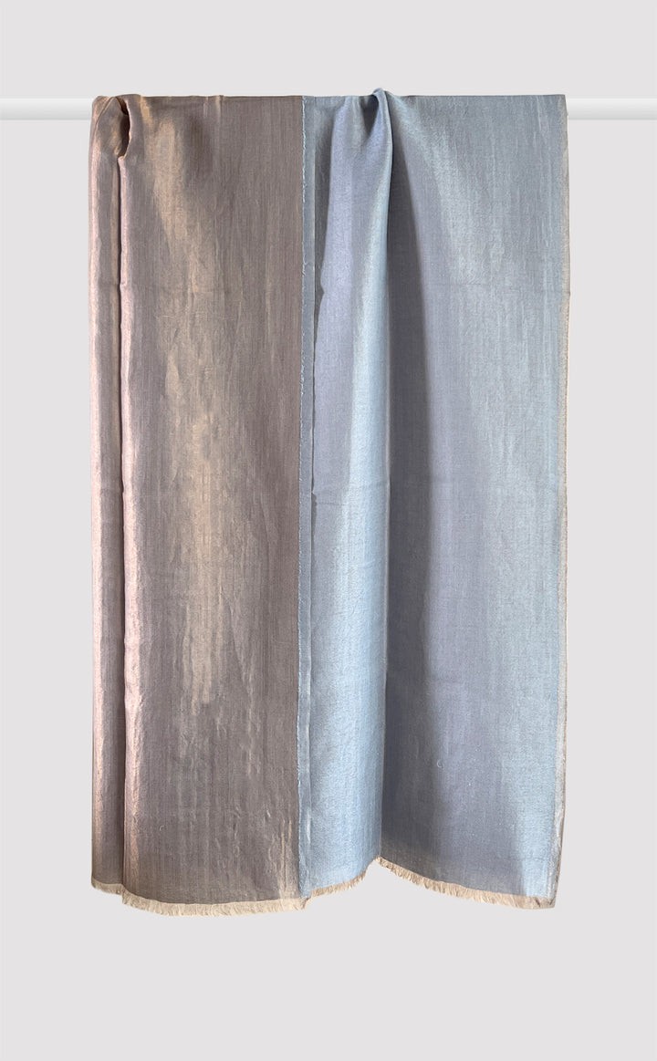 Zari Reversible Stole - Dusty Blue
