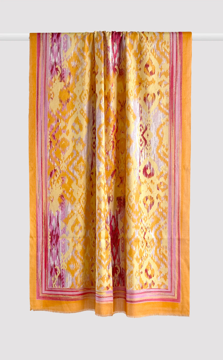 Marigold Haze Ikat Silk Stole