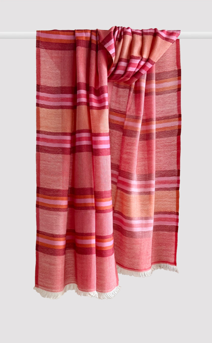 Rosewood Stripes Merino Stole