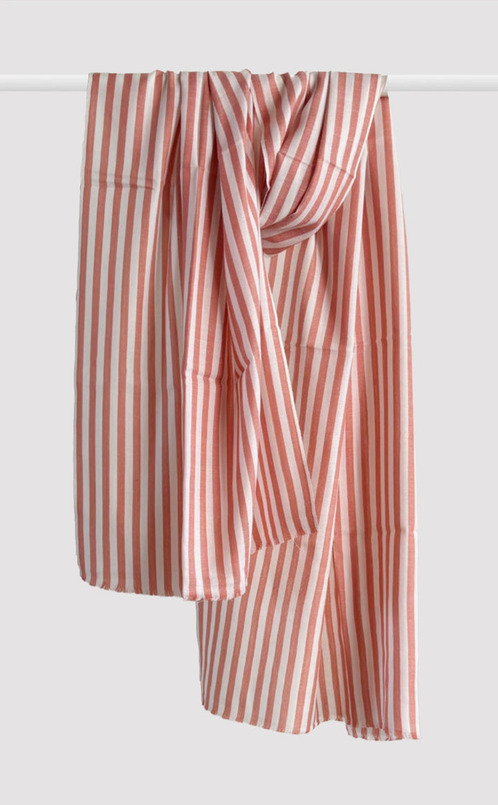 Salmon Pinstripe Stole