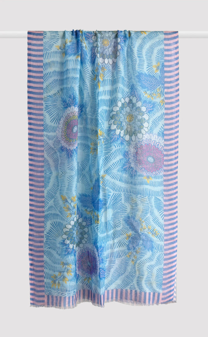 Ether Floral Linen Modal Stole
