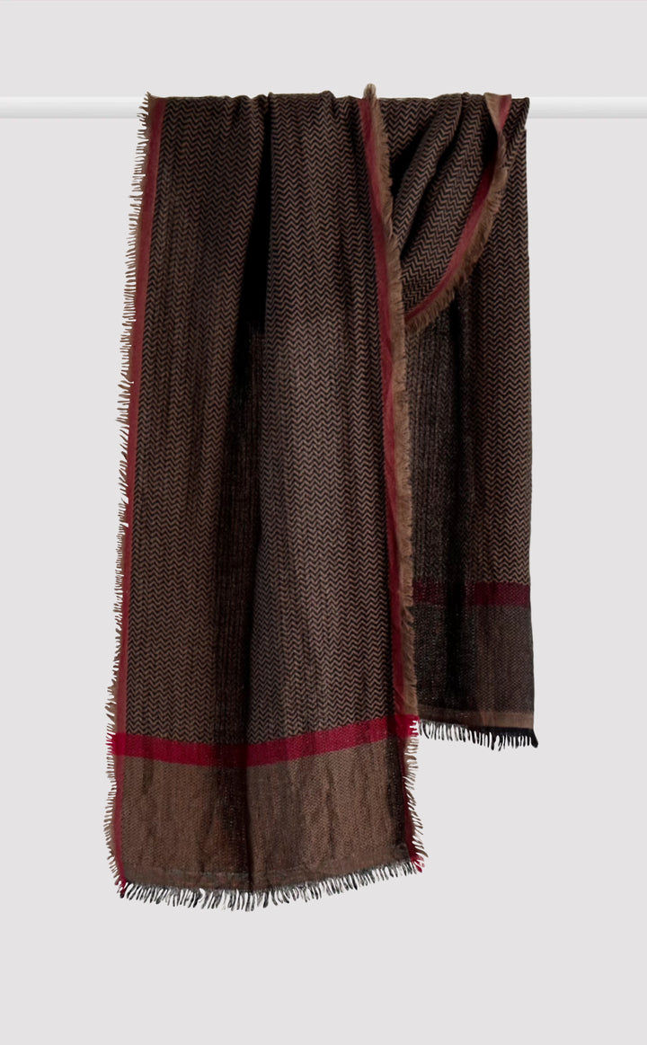 Walnut Wave Chevron Wool Muffler