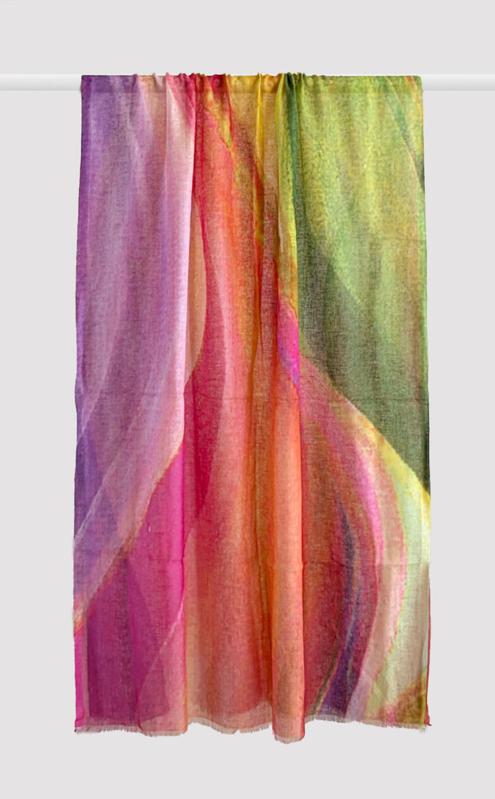 Rainbow Fluid Linen Modal Stole