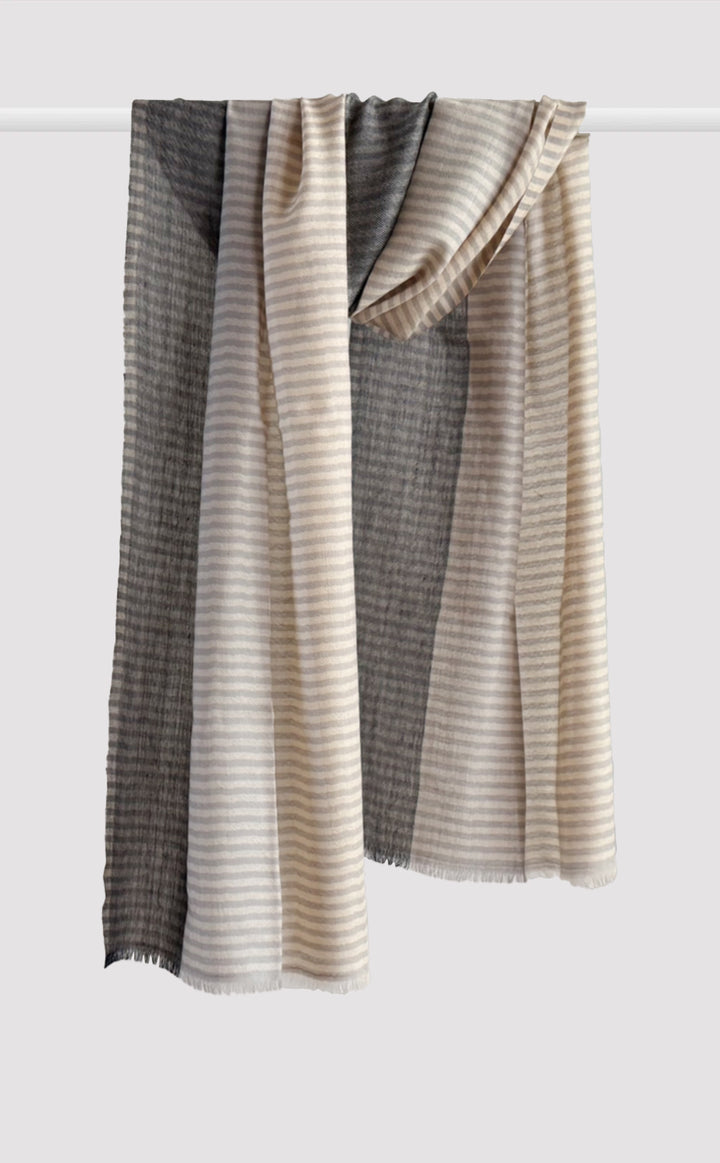 Ebony Striped Merino Muffler