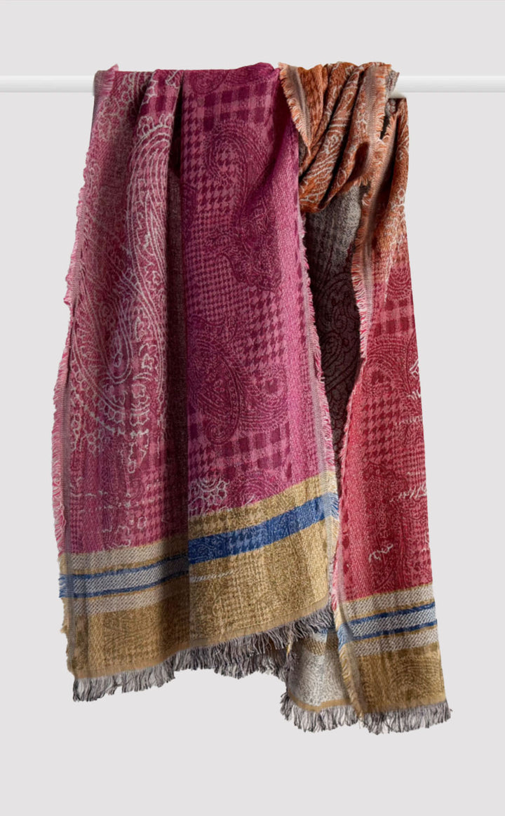 Berry Wool Reversible Stole