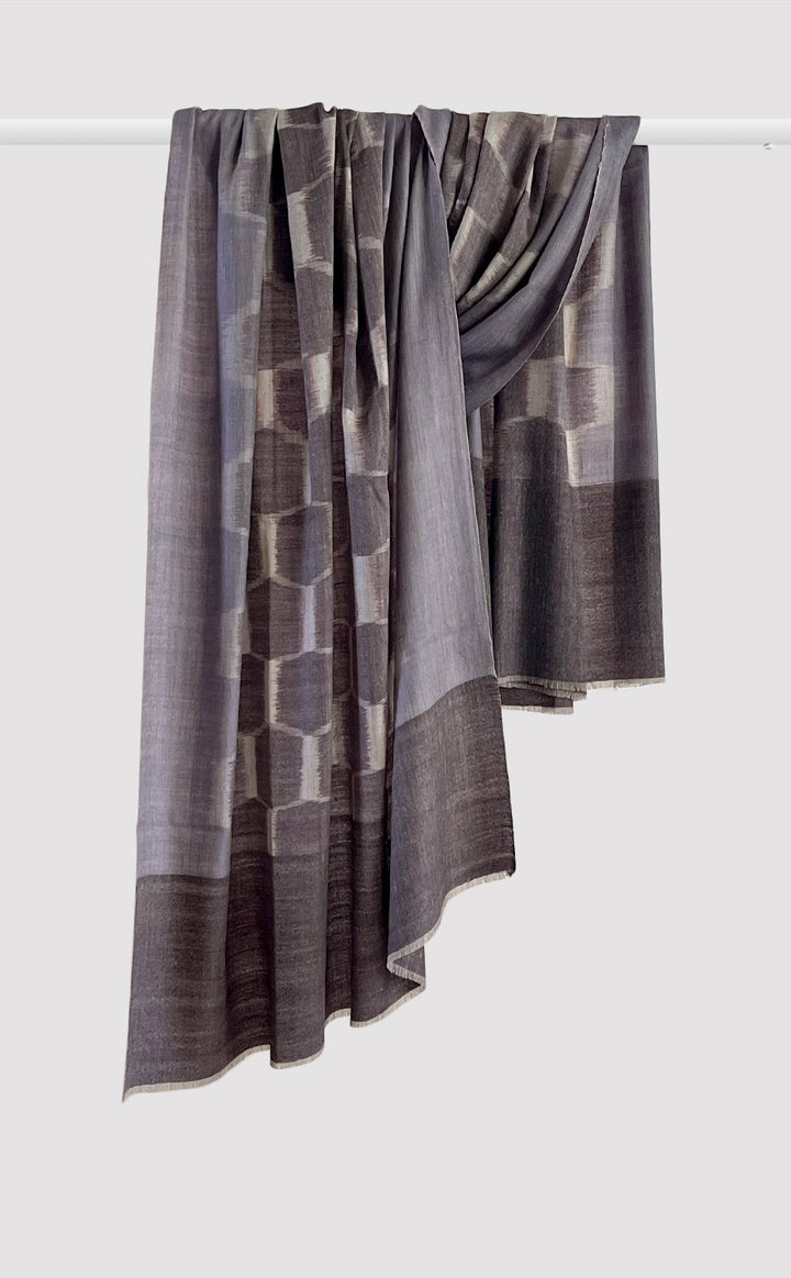 Pashmina Steel Ikat Shawl