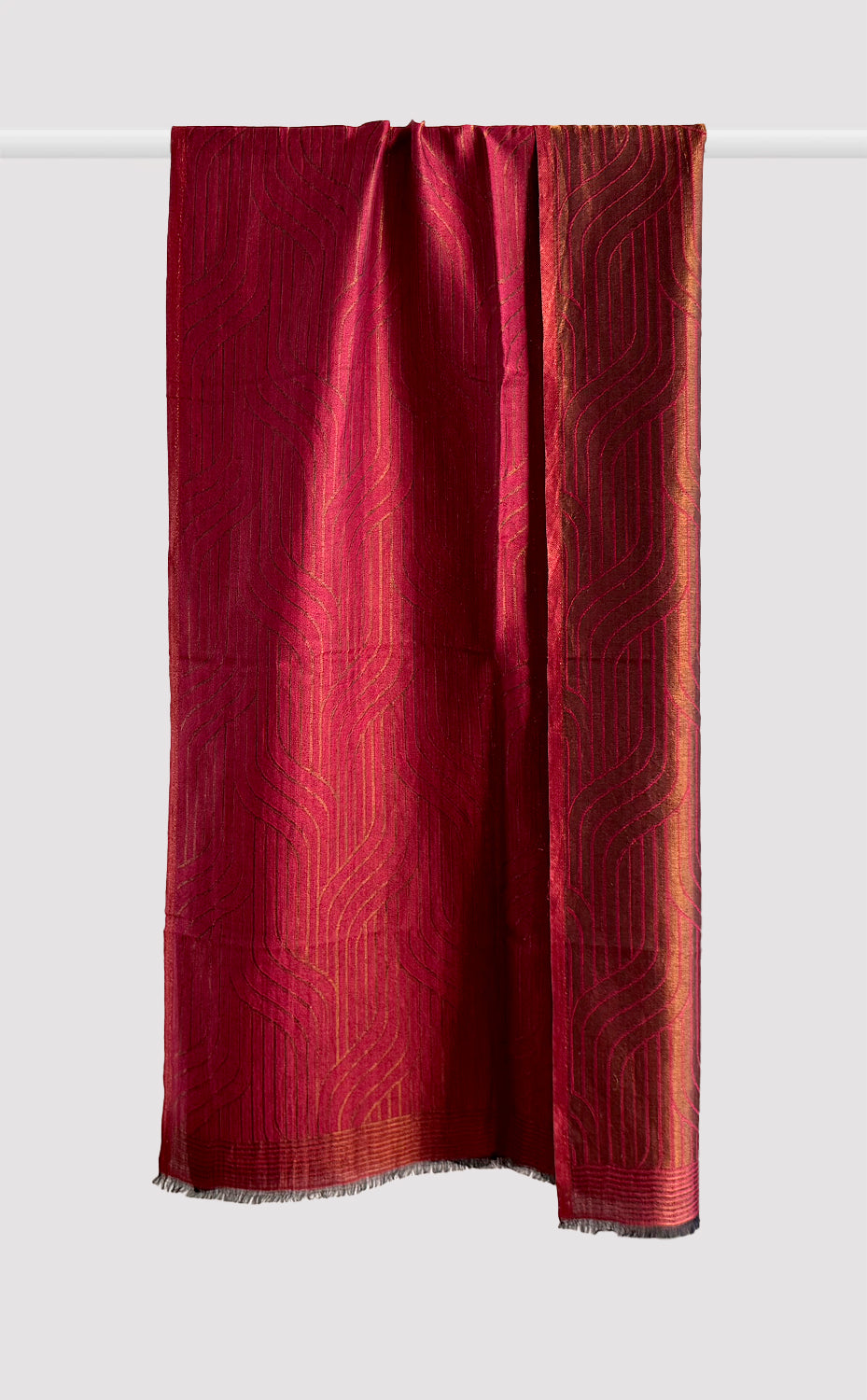 Gilded Ruby Zari Stole