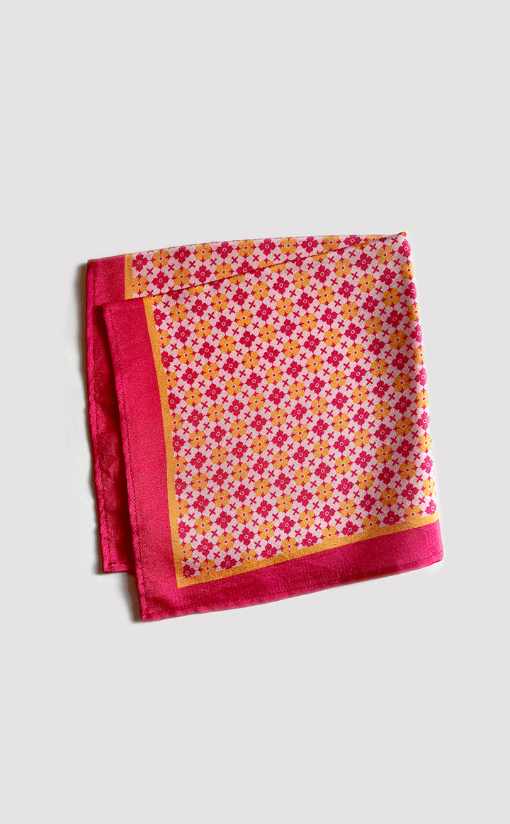 Ruby Wildflower Pocket Square