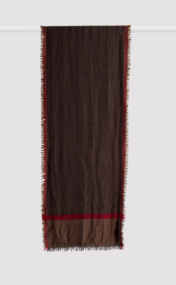 Walnut Wave Chevron Wool Muffler