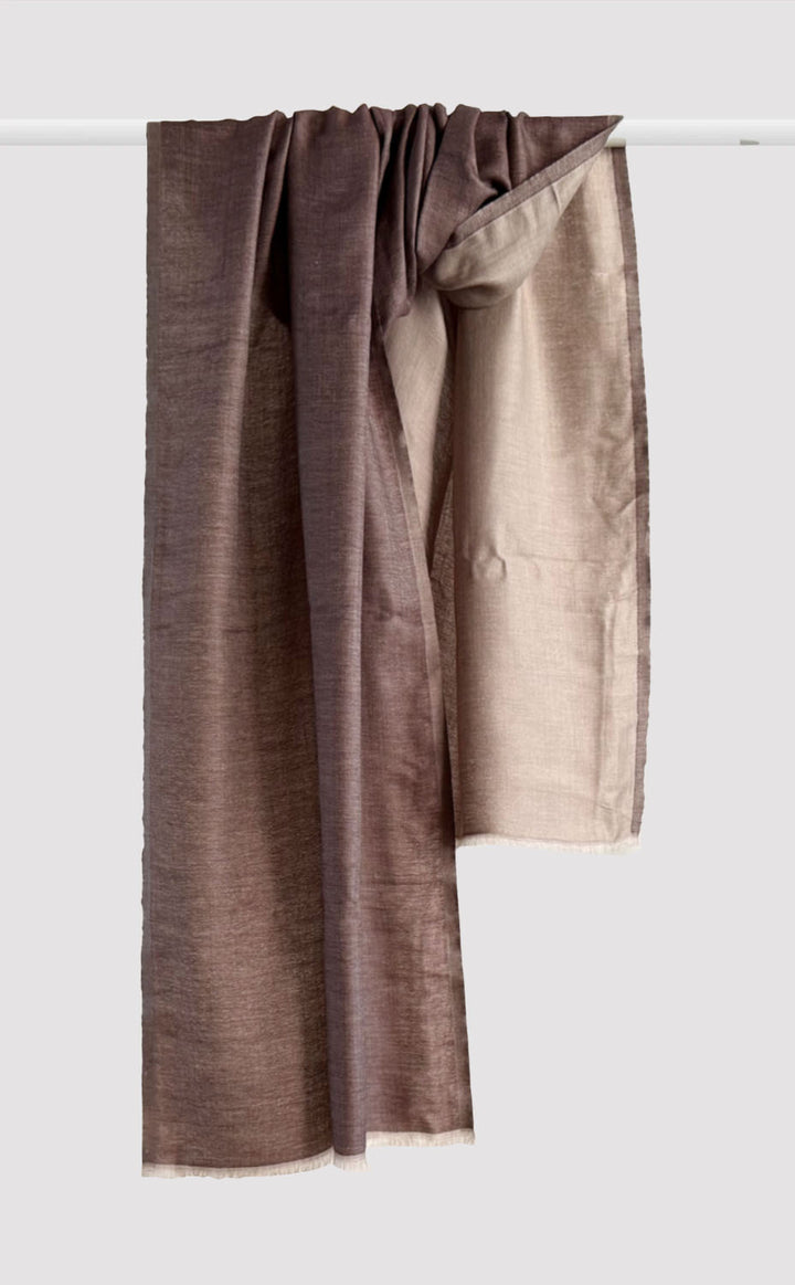 Wool Reversible Stole - Toffee