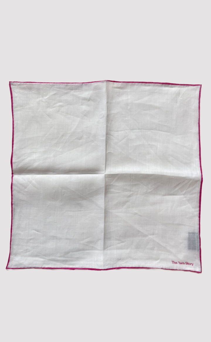 Fuchsia Border Linen Pocket Square