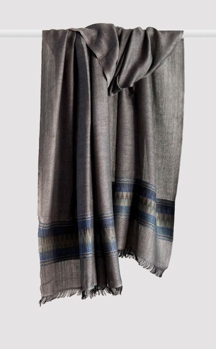 Obsidian Ikat Wool Shawl