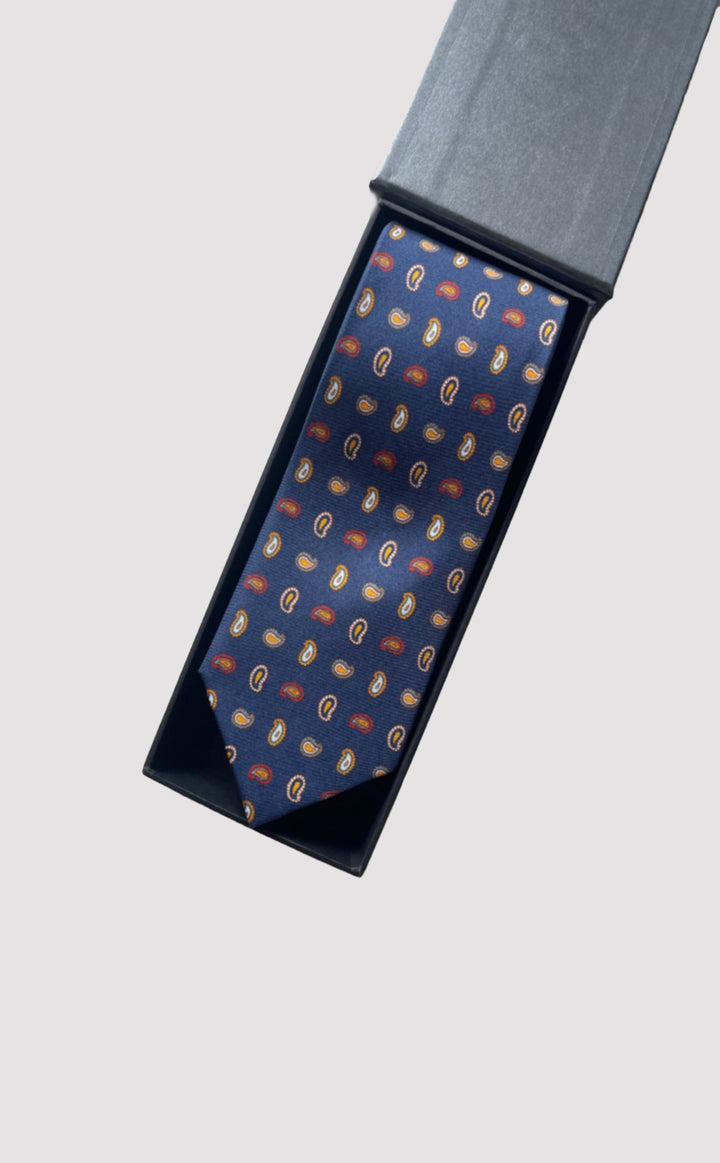 Navy Paisley Tie