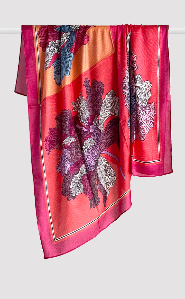 Fuchsia Bloom Silk Scarf