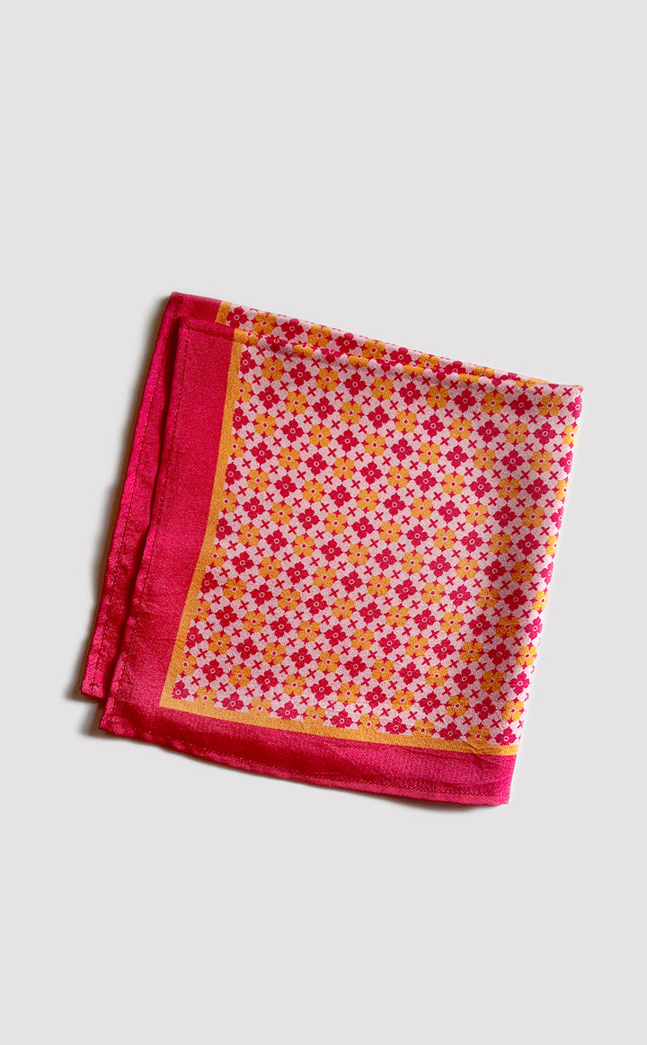 Ruby Wildflower Pocket Square