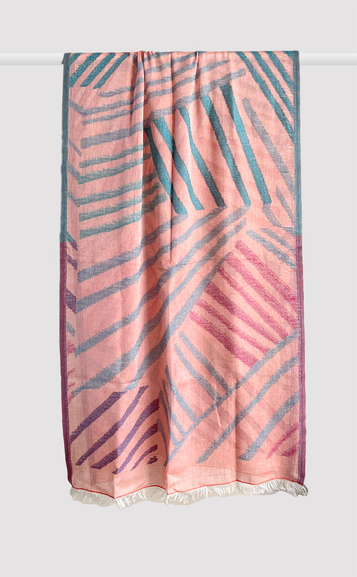 Rose Blue Tāké Cotton Stole