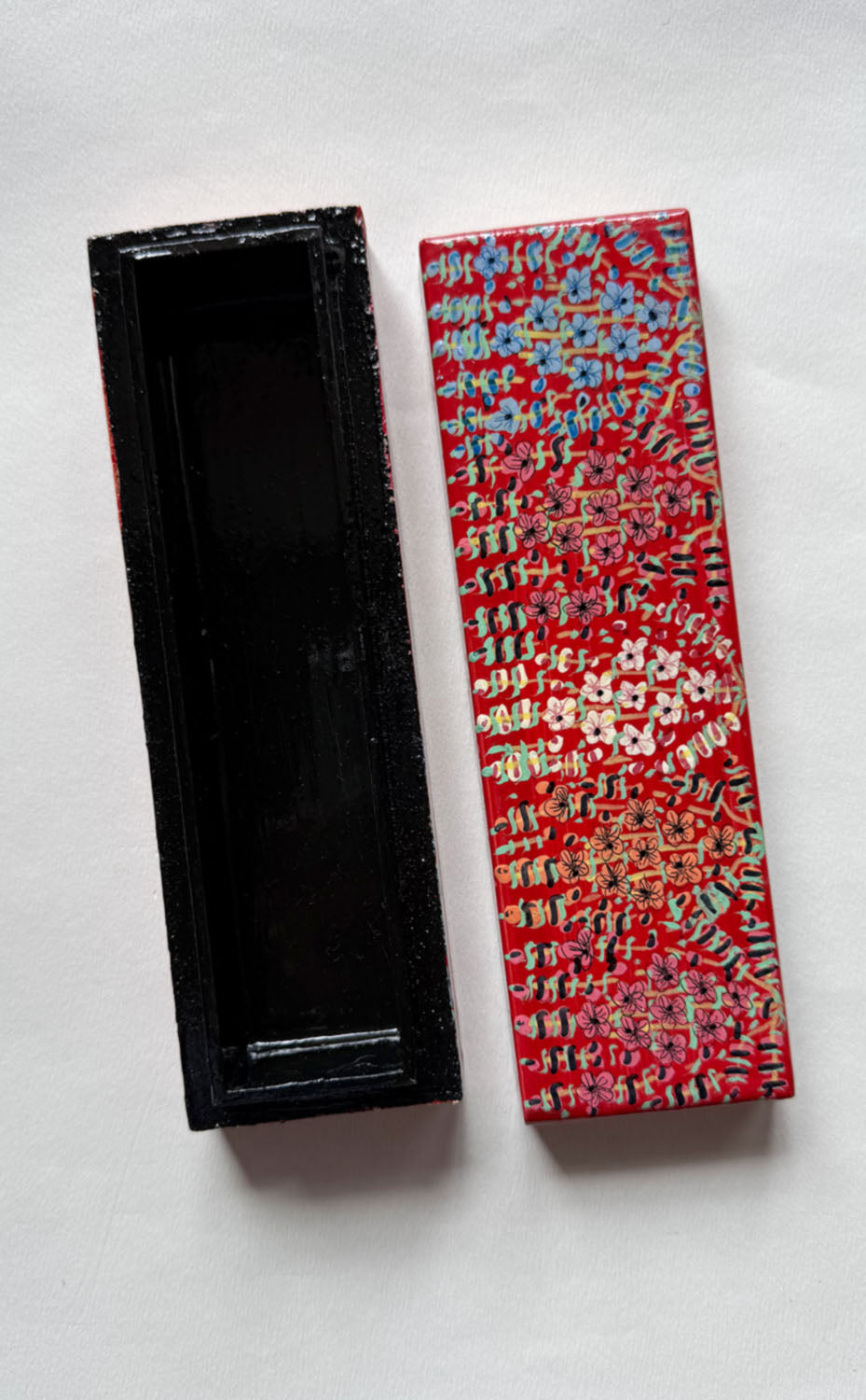 Red Floral Kashmiri Papier Mache Box