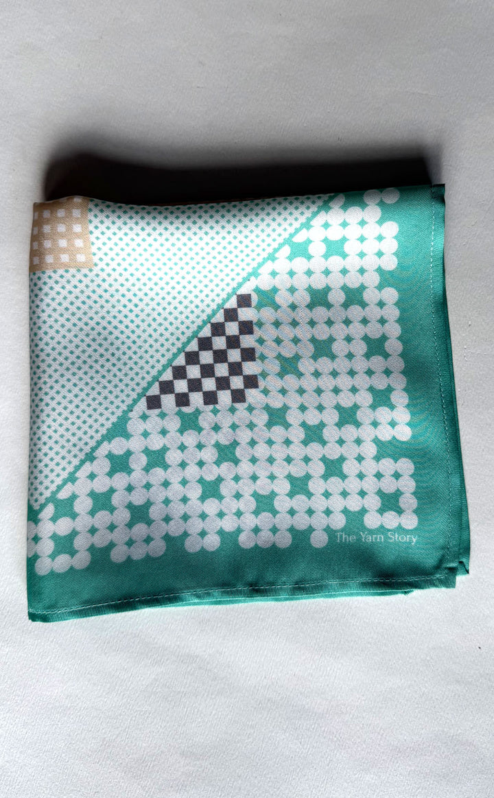 Puzzle Lime Beige Pocket Square