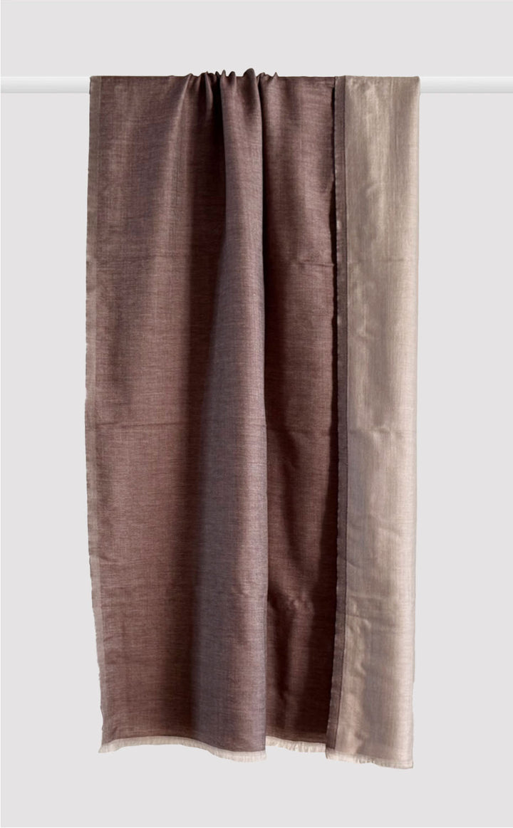 Wool Reversible Stole - Toffee
