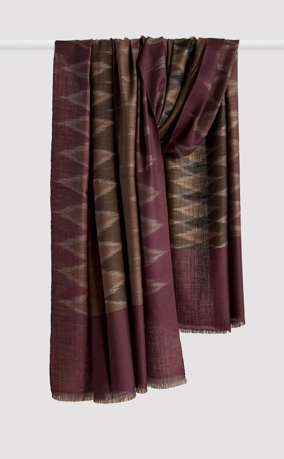 Pashmina Plum Haze Ikat Shawl