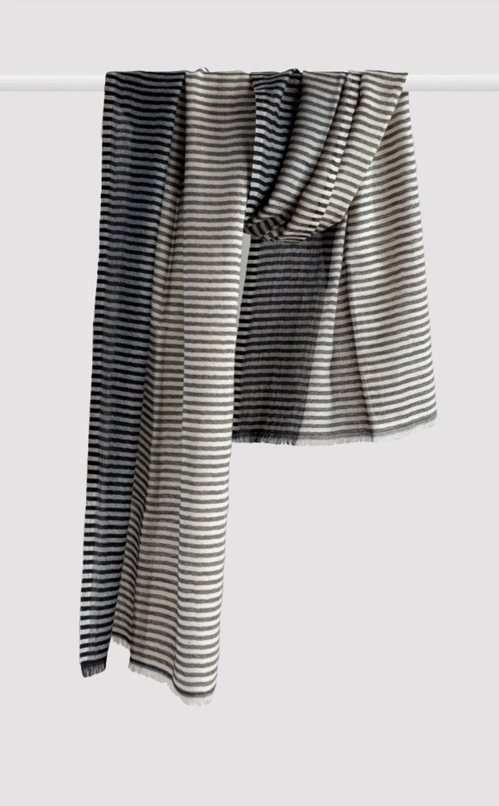 Onyx Striped Merino Muffler