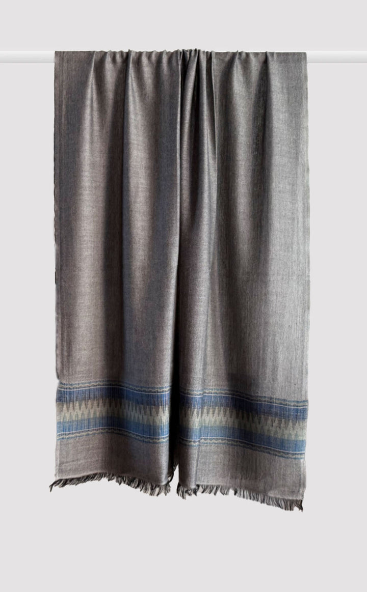 Obsidian Ikat Wool Shawl
