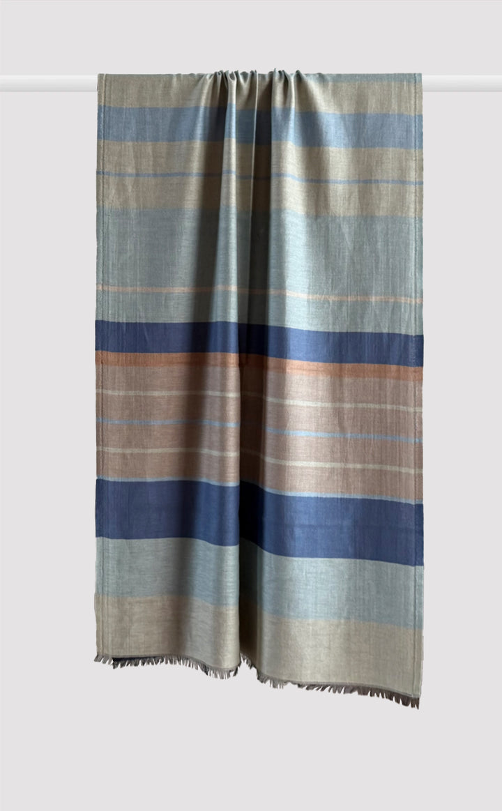 Winter Blues Stripes Stole