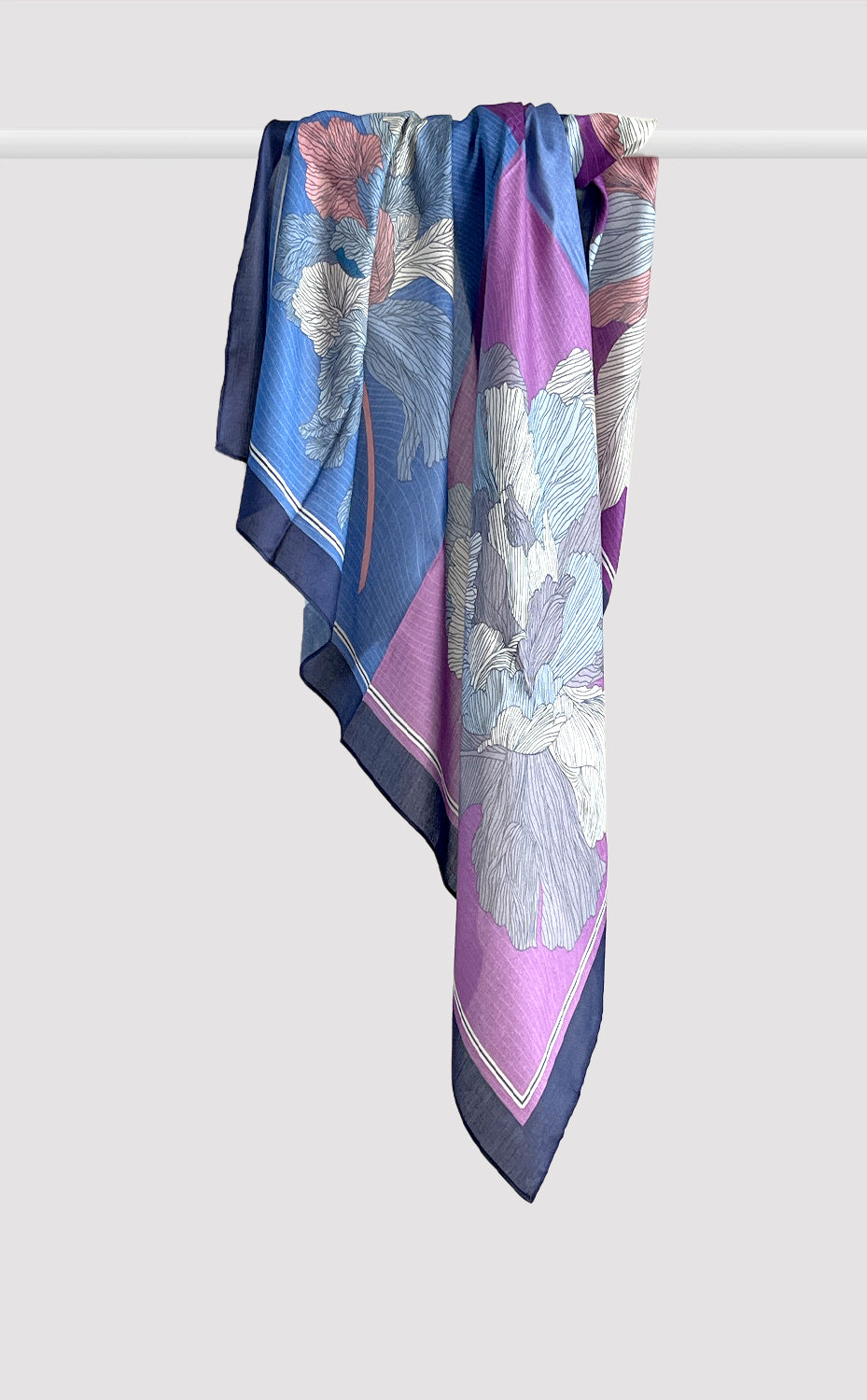 Indigo Bloom Silk Scarf