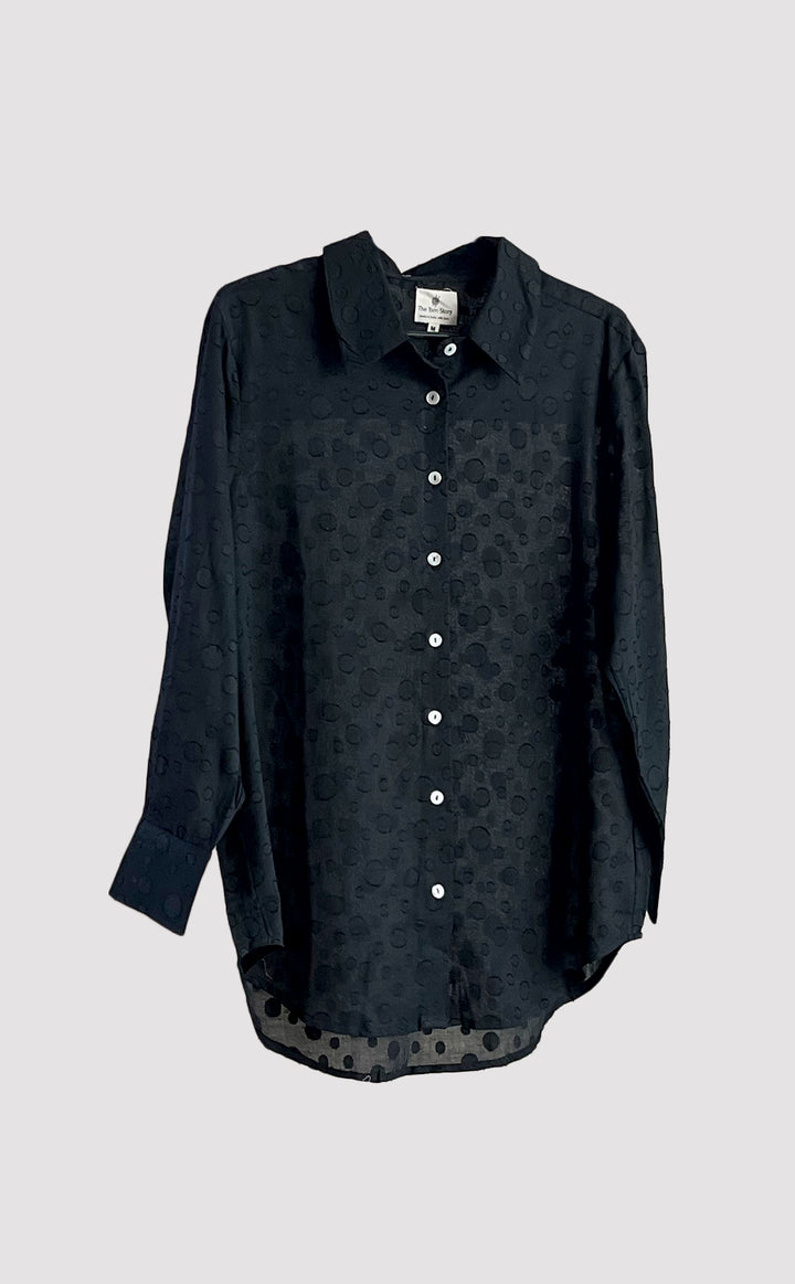 Polka Solid Black Shirt