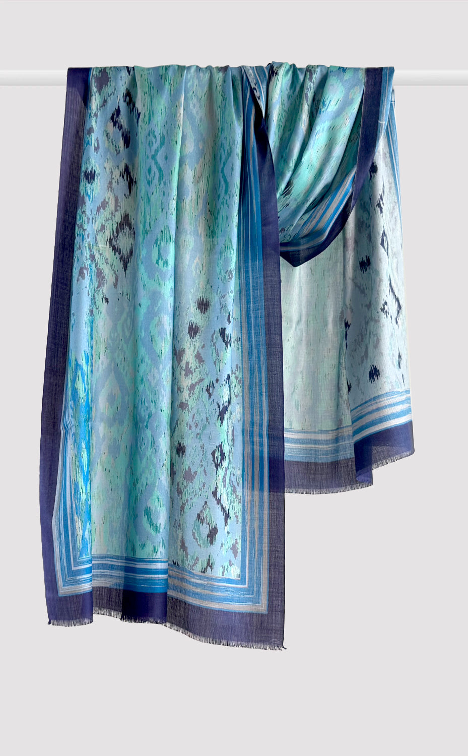 Crystal Tide Ikat Silk Stole