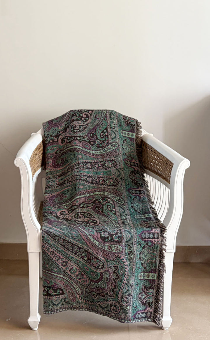 Teal Paisley Throw