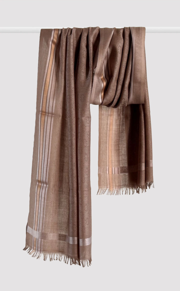 Wool Silk Jacquard - Sable