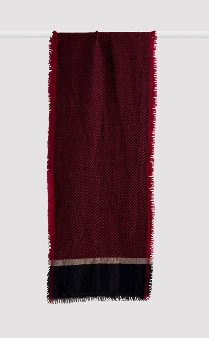 Ruby Ripple Chevron Wool Muffler