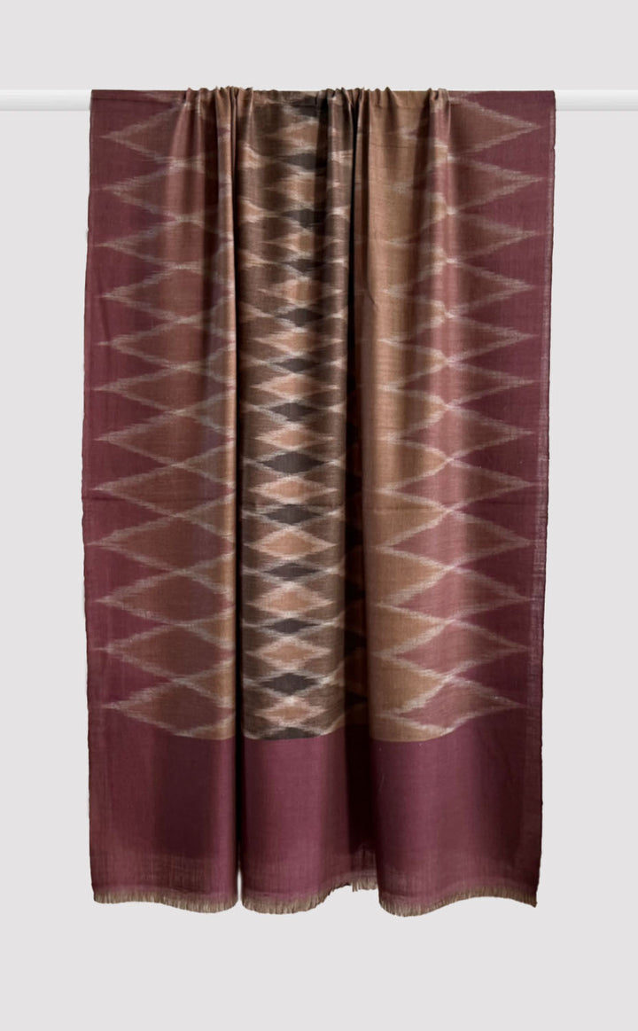 Pashmina Plum Haze Ikat Shawl