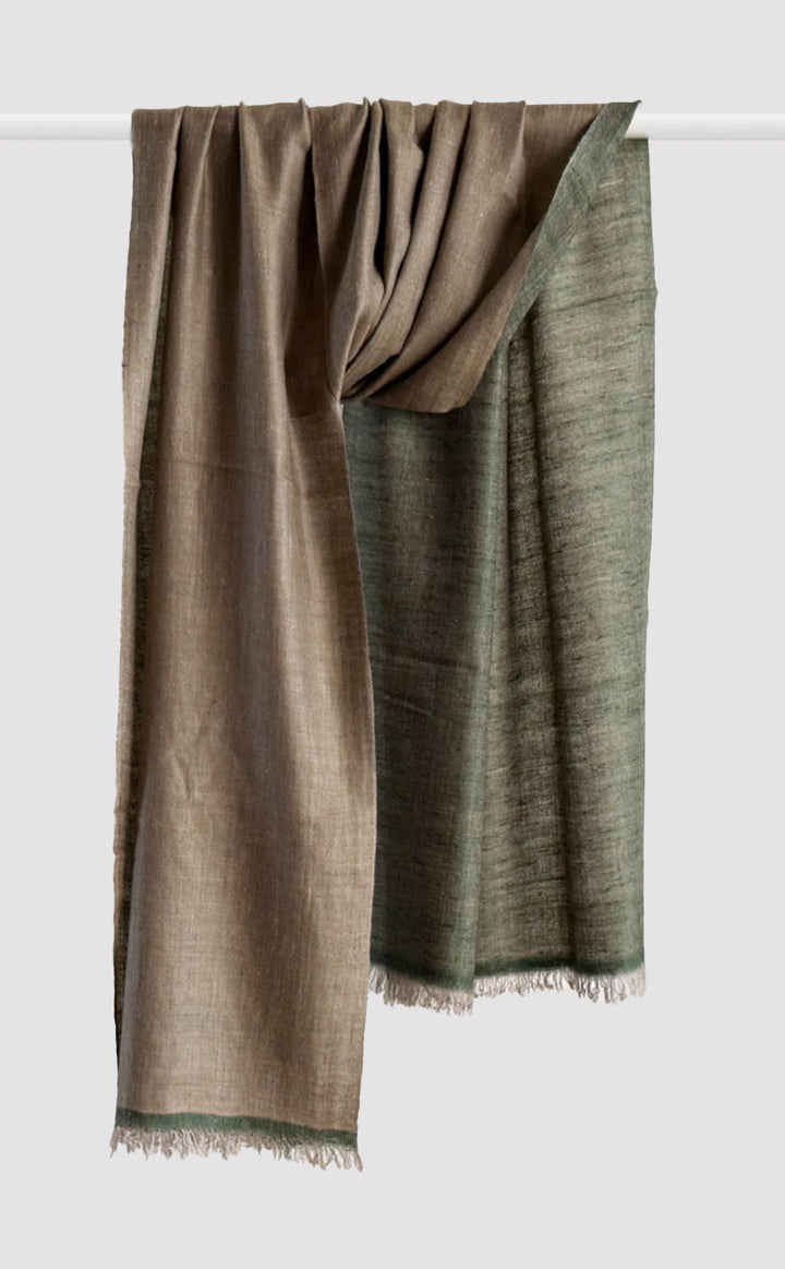 Cashmere Reversible Stole - Forest Mocha