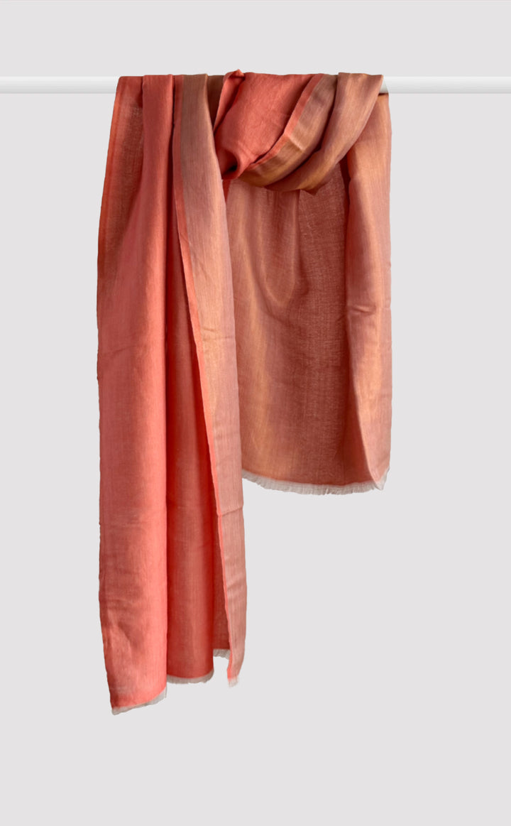 Zari Reversible Stole - Coral