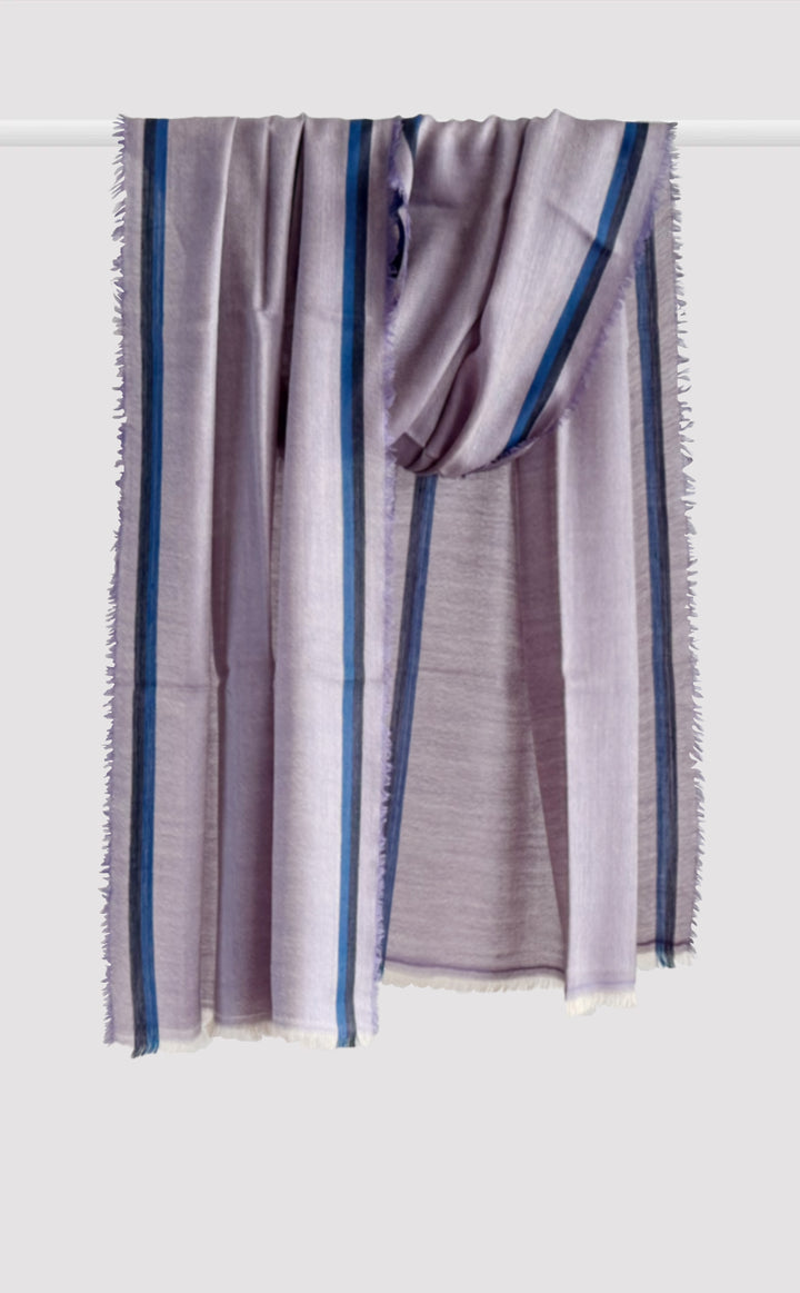 Lavender Line Merino Stole