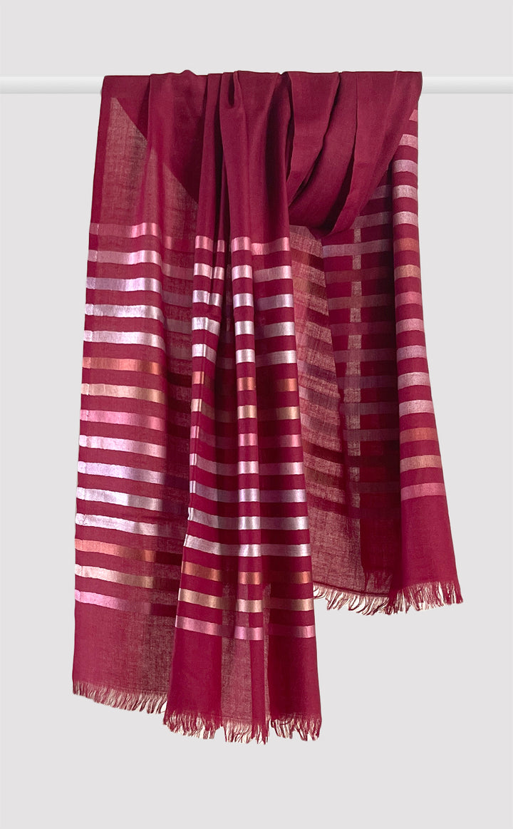 Merlot Merino Silk Stripes