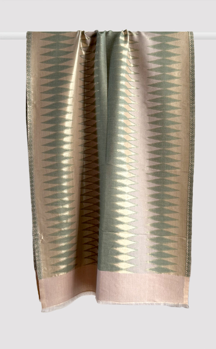 Seafoam Ikat Zari Stole