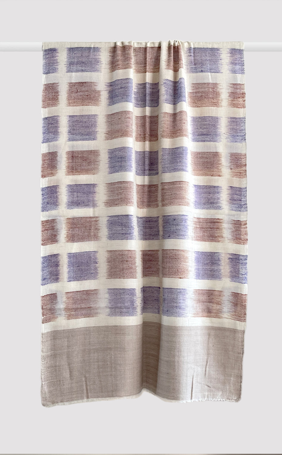 Pashmina Rust and Blue Checked Stole