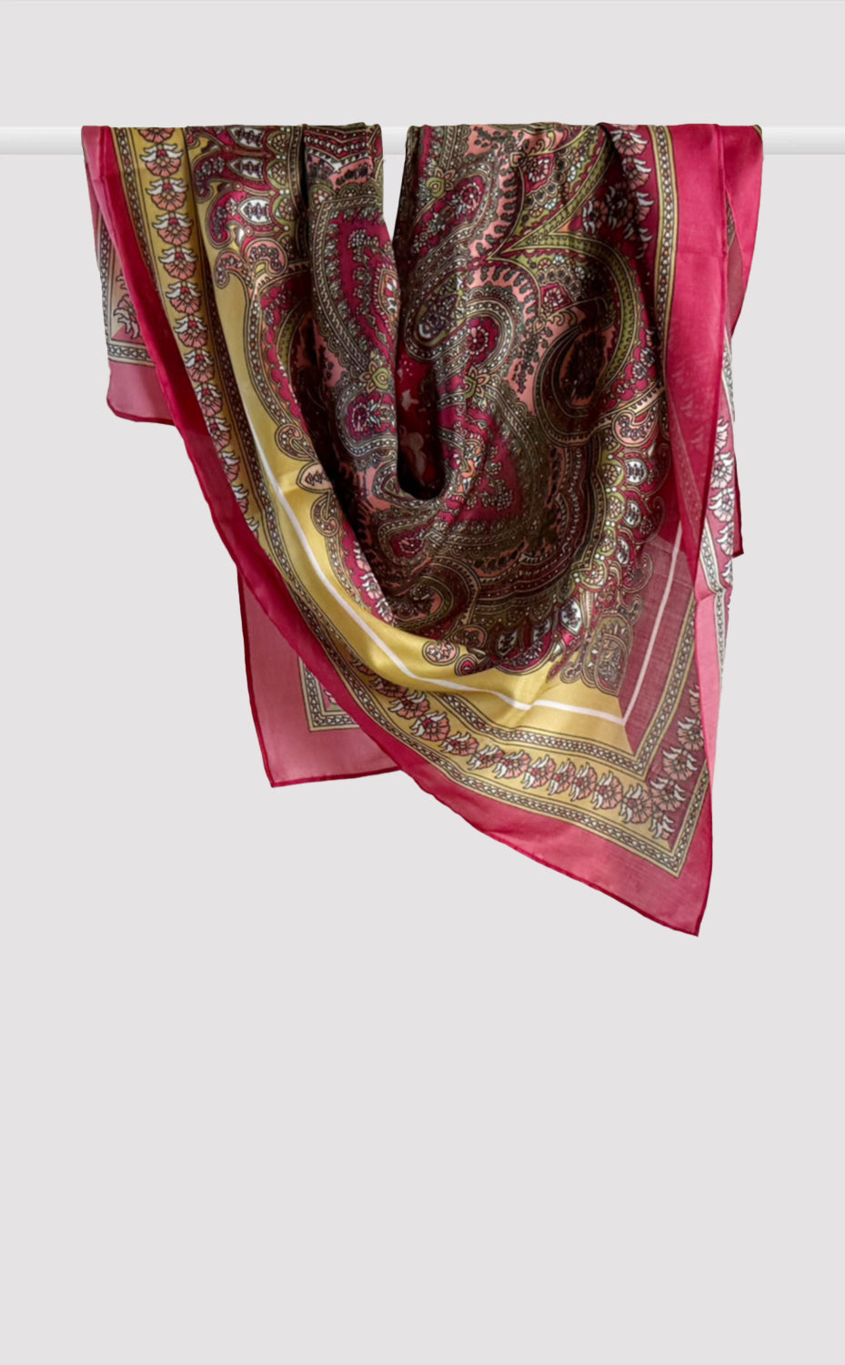 Merlot Paisley Silk Scarf