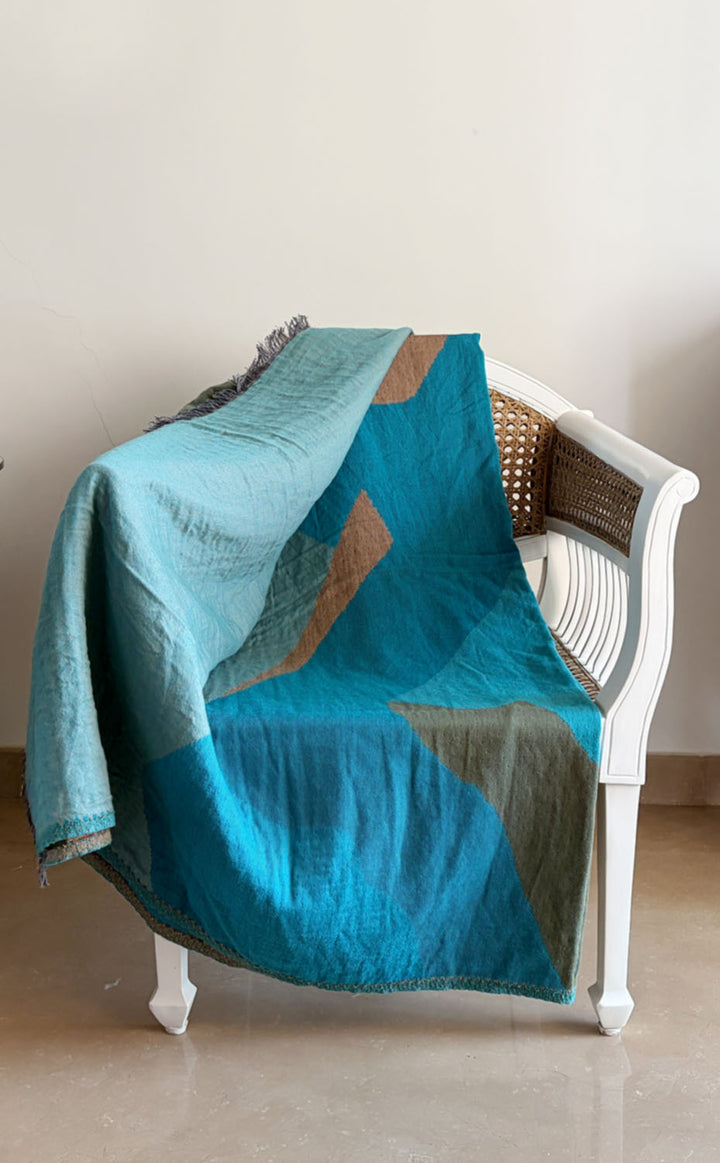 Aura Teal Mountain Throw