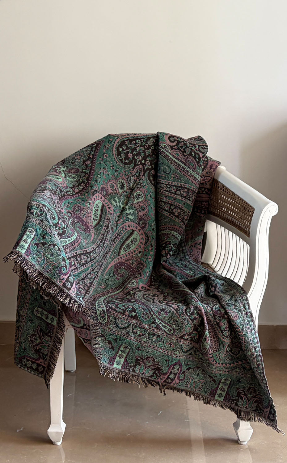 Teal Paisley Throw
