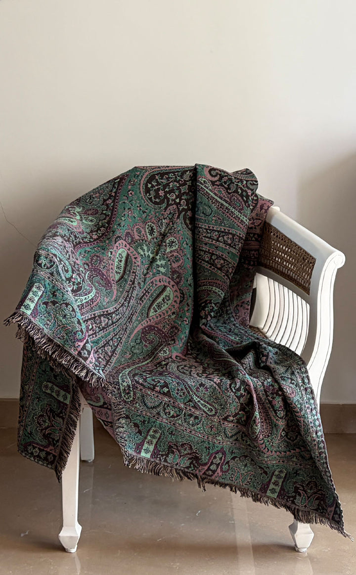 Teal Paisley Throw