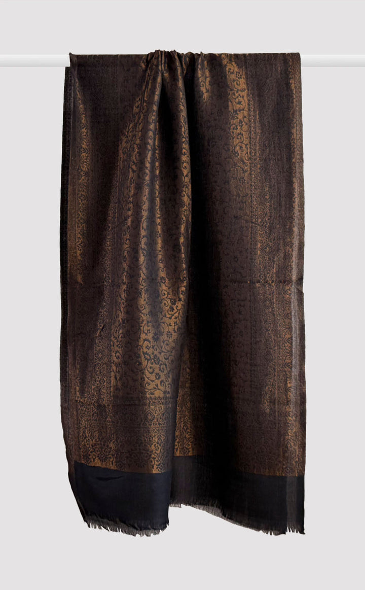 Black Paisley Motif Zari Stole