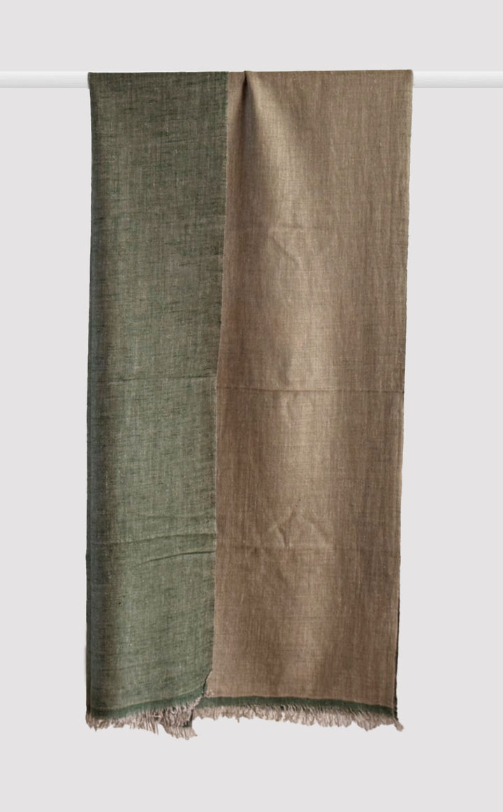 Cashmere Reversible Stole - Forest Mocha