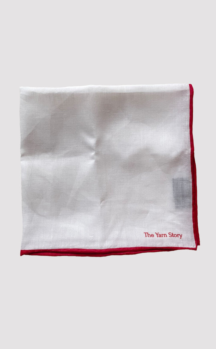 Maroon Border Linen Pocket Square